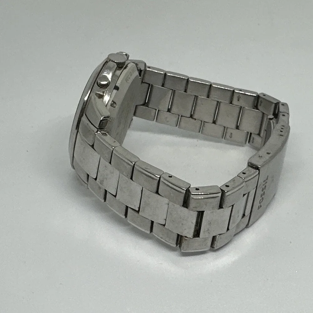 Fossil NDW1 Men's Silver Stainless Steel Analog Dial Quartz Wrist Watch HME514